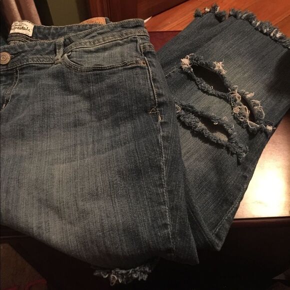 Girls Aeropostale Jean shorts size 13-14 - Picture 1 of 6